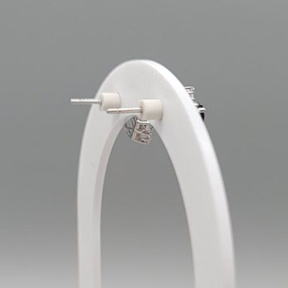 Blue Stone Stud Earrings - Picture 3 of 5